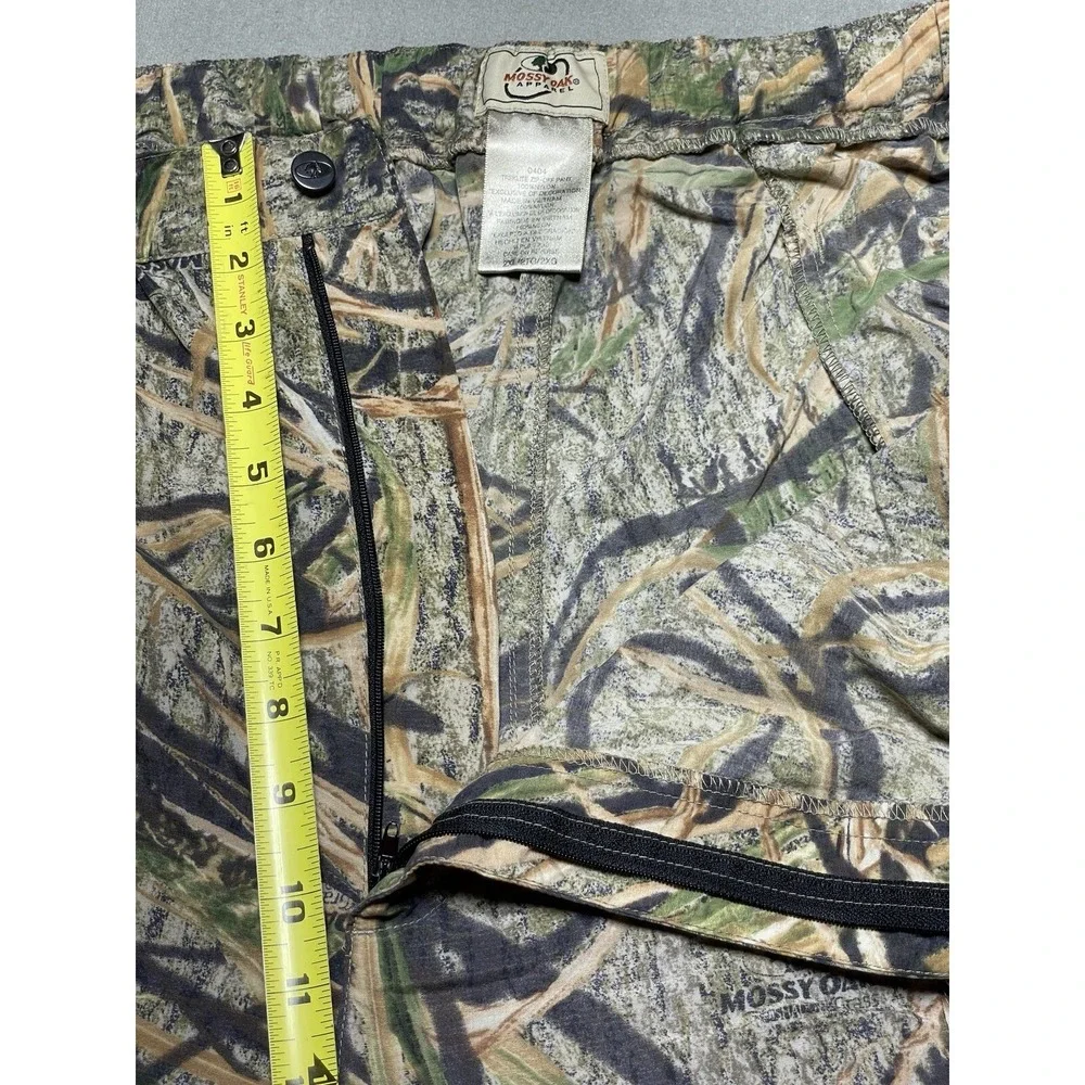 Men's 2XL Mossy Oak Camo Cargo Pants Nylon Break Up‎ Outdoor Lightweight Belt